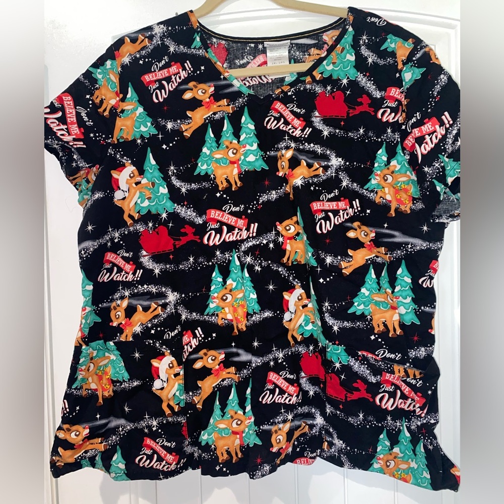 Rudolph Scrub Top